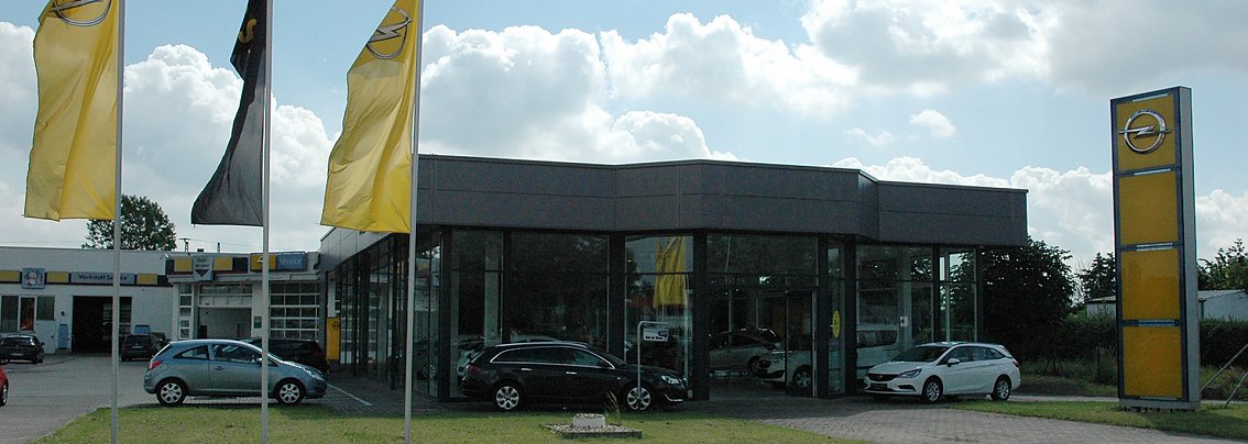 Aussenansicht des Autohauses Peter in Merseburg (Naumburger Stra&szlig;e)