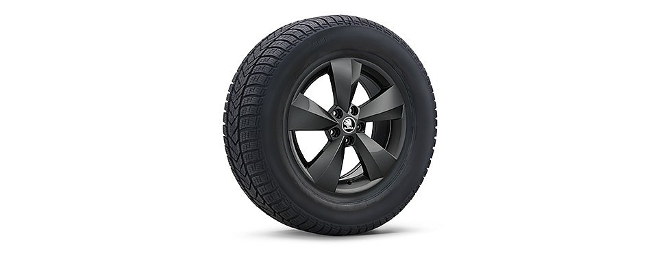 Nanuq, in Silber oder Schwarz (Foto: Skoda Auto Deutschland ) Winterkomplettrad mit Felge Nanuq, in Schwarz