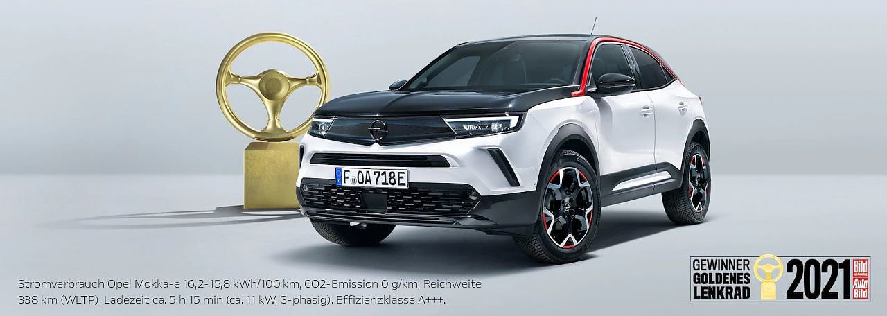 Siegertyp: Neuer Opel Mokka-e gewinnt das „Goldene Lenkrad 2021