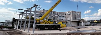 Blick auf die Baustelle des neuen Mercedes-Benz-Centers in Nordhausen  (Depping/Autohaus Peter GmbH)