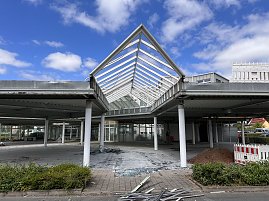 Entwicklung auf der Baustelle des neuen Mercedes-Benz-Centers in Nordhausen 