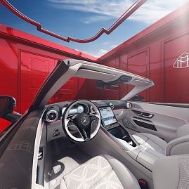 Der neue Mercedes-Maybach SL 680 Monogram Series in verschiedenen Perspektiven sowohl im Red Ambiance, als auch im White Ambiance