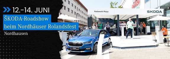 Willkommen zur Skoda-Roadshow - die Crew ist bereit. (Autohaus Peter)