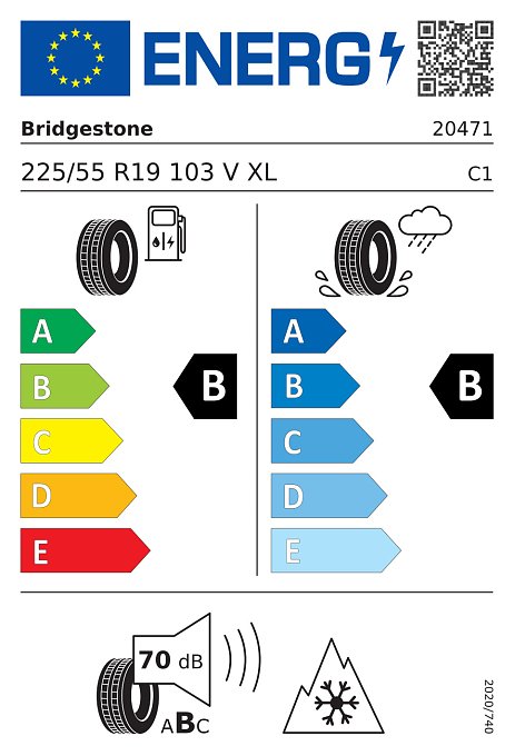 Reifenlabel - BRIDGESTONE BLIZZAK 6 XL
