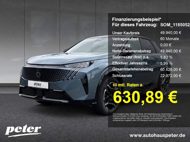 Peugeot E-3008 GT 210 74kW +11kWOBC+Navi+SHZ Peugeot E-3008 GT 210 74kW +11kWOBC+Navi+SHZ