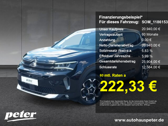 Citroën C5 Aircross Max PT 130 EAT8 +NAV+LED+Kamera+ Citroën C5 Aircross Max PT 130 EAT8 +NAV+LED+Kamera+